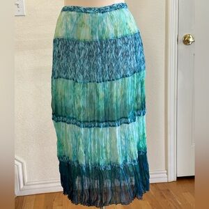Chico's Blue and Green Maxi Skirt size 16 (Chico’s size 3)